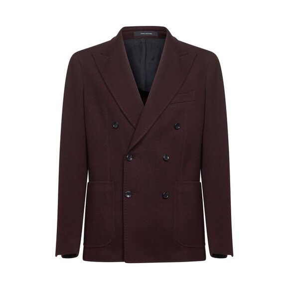Tagliatore Men Brown Jersey Montecarlo Double-Breasted Blazer